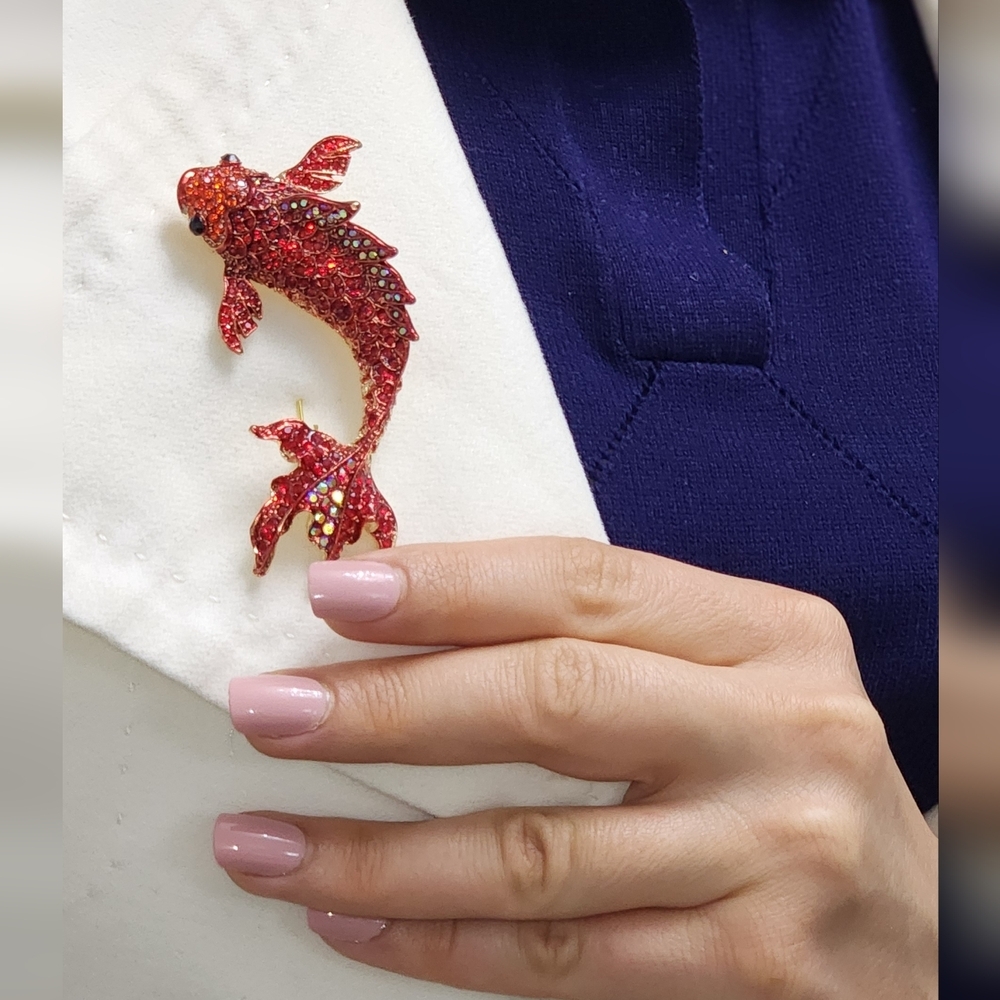 Red Fish Brooch